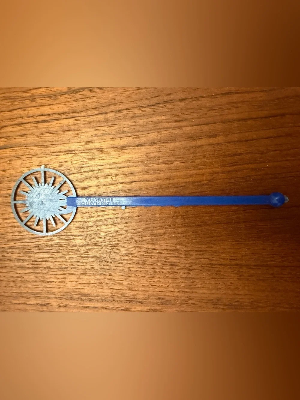 Vintage Americana Hotel New York City NY Blue Cocktail Stir Swizzle Stick
